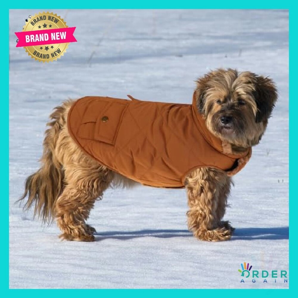Ultra Warm Puffer Dog Jacket Thick Plush Lining Storage Pockets X-Small - Picture 3 of 7